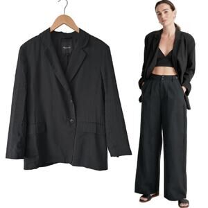 MADEWELL Black The Relaxed Blazer in Softdrape Size Small Oversized Soft Jacket